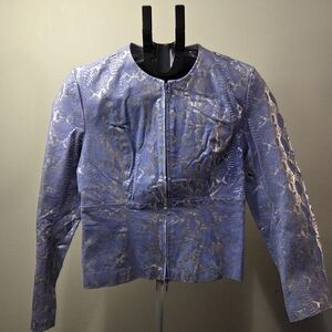 Metrostyle snakeskin print Leather Suede Jacket